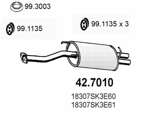 Obrázok Koncový tlmič výfuku ASSO  427010