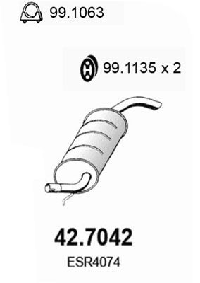 Obrázok Koncový tlmič výfuku ASSO  427042