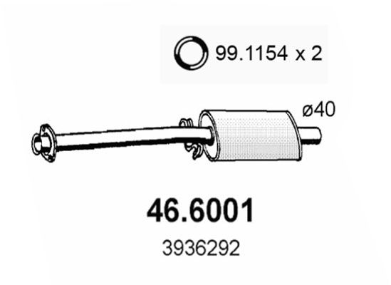 Obrázok Stredný tlmič výfuku ASSO  466001