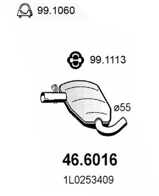 Obrázok Stredný tlmič výfuku ASSO  466016