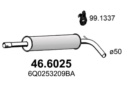 Obrázok Stredný tlmič výfuku ASSO  466025