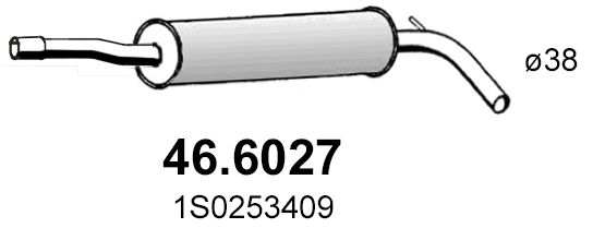 Obrázok Stredný tlmič výfuku ASSO  466027