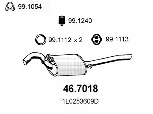 Obrázok Koncový tlmič výfuku ASSO  467018