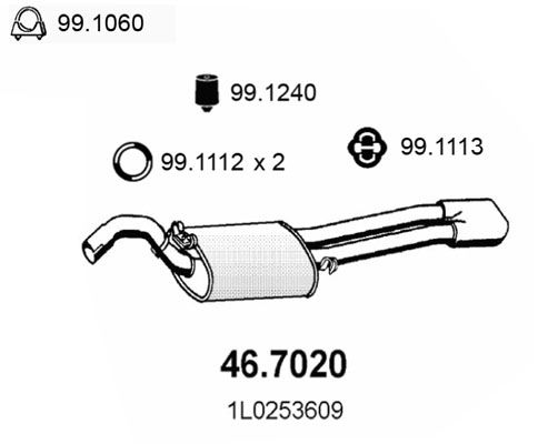 Obrázok Koncový tlmič výfuku ASSO  467020