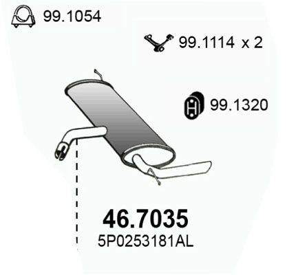 Obrázok Koncový tlmič výfuku ASSO  467035