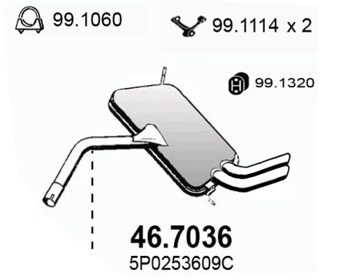 Obrázok Koncový tlmič výfuku ASSO  467036
