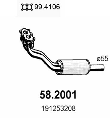 Obrázok Predný tlmič výfuku ASSO  582001