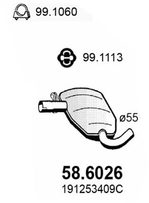 Obrázok Stredný tlmič výfuku ASSO  586026