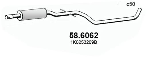 Obrázok Stredný tlmič výfuku ASSO  586062