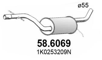 Obrázok Stredný tlmič výfuku ASSO  586069