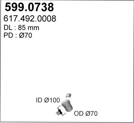 Obrázok Tlmič výfuku - montáżna sada ASSO  5990738