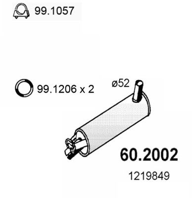 Obrázok Predný tlmič výfuku ASSO  602002