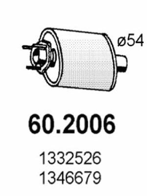 Obrázok Predný tlmič výfuku ASSO  602006