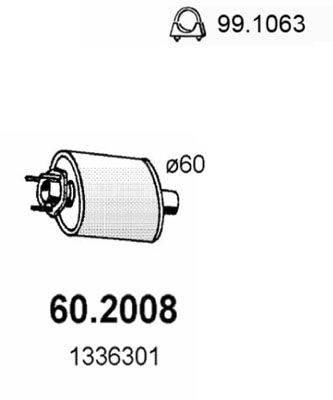 Obrázok Predný tlmič výfuku ASSO  602008
