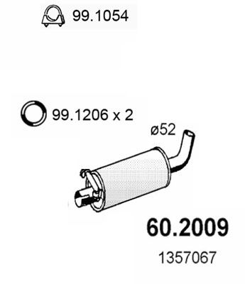 Obrázok Predný tlmič výfuku ASSO  602009