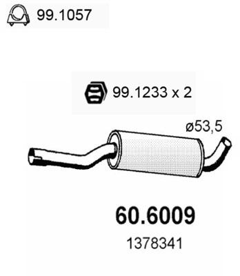 Obrázok Stredný tlmič výfuku ASSO  606009