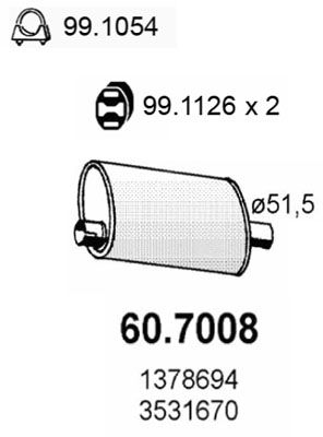 Obrázok Koncový tlmič výfuku ASSO  607008