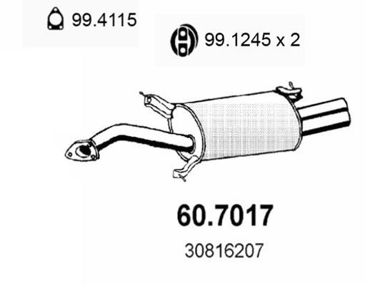 Obrázok Koncový tlmič výfuku ASSO  607017