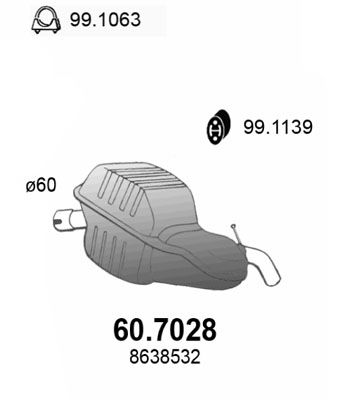 Obrázok Koncový tlmič výfuku ASSO  607028