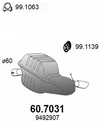 Obrázok Koncový tlmič výfuku ASSO  607031