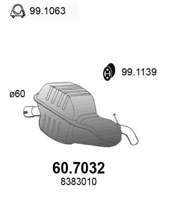Obrázok Koncový tlmič výfuku ASSO  607032