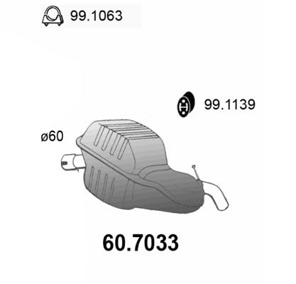 Obrázok Koncový tlmič výfuku ASSO  607033