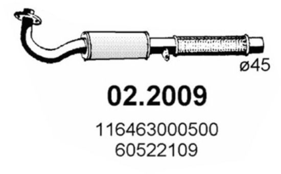 Obrázok Predný tlmič výfuku ASSO  022009