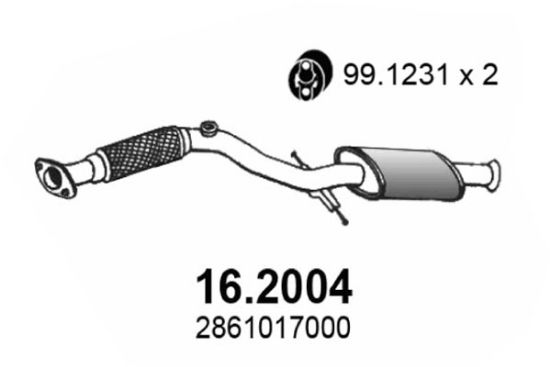 Obrázok Predný tlmič výfuku ASSO  162004