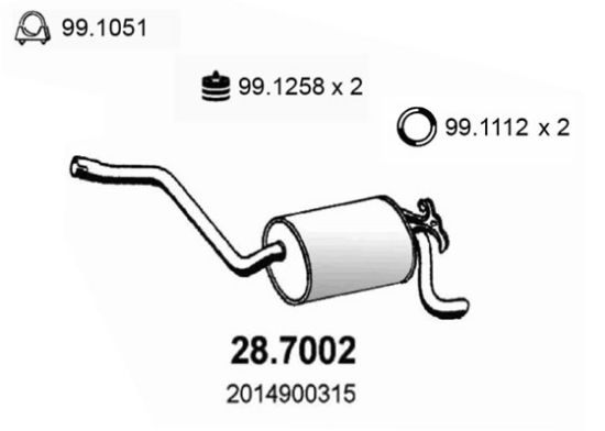Obrázok Koncový tlmič výfuku ASSO  287002