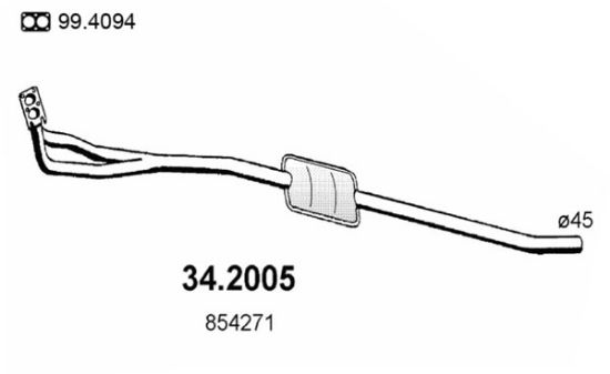 Obrázok Predný tlmič výfuku ASSO  342005