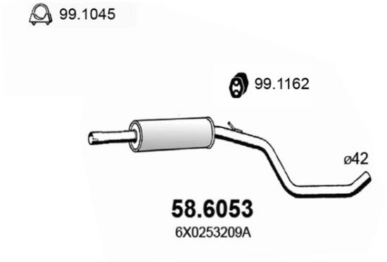 Obrázok Stredný tlmič výfuku ASSO  586053