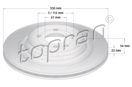 Obrázok Brzdový kotúč TOPRAN COATED 409484