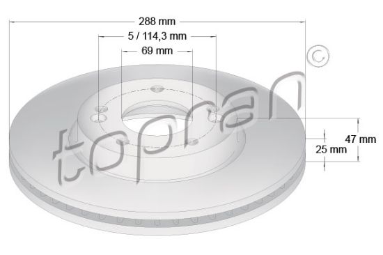 Obrázok Brzdový kotúč TOPRAN COATED 631173