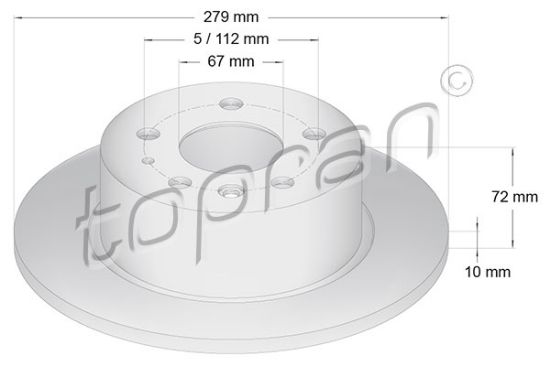 Obrázok Brzdový kotúč TOPRAN  400859