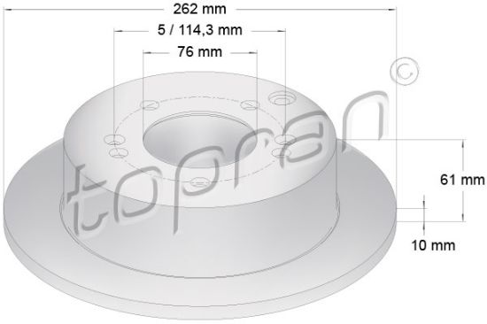 Obrázok Brzdový kotúč TOPRAN COATED 820381