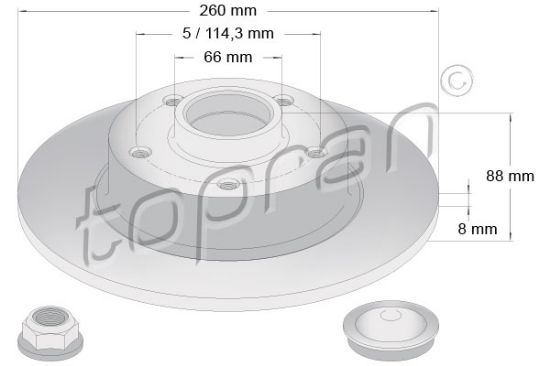 Obrázok Brzdový kotúč TOPRAN COATED 701161