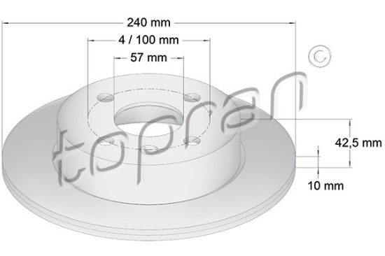 Obrázok Brzdový kotúč TOPRAN COATED 205525