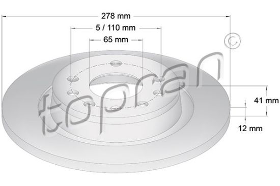 Obrázok Brzdový kotúč TOPRAN COATED 206506