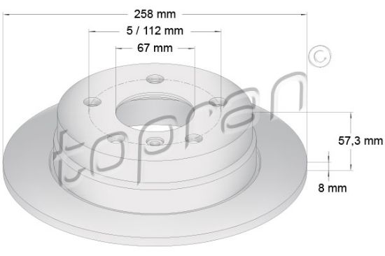 Obrázok Brzdový kotúč TOPRAN COATED 401386