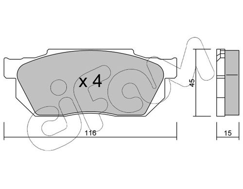 Obrázok Sada brzdových platničiek kotúčovej brzdy CIFAM  8222470