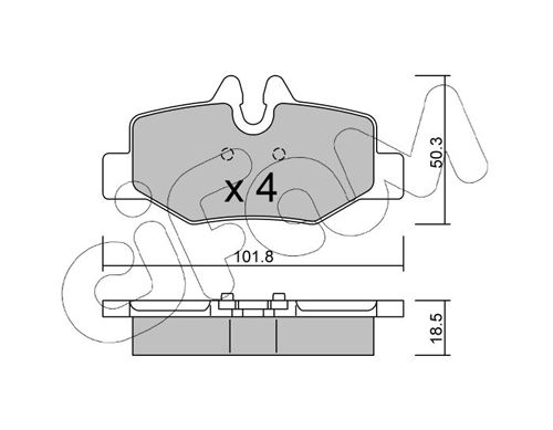 Obrázok Sada brzdových platničiek kotúčovej brzdy CIFAM  8225760