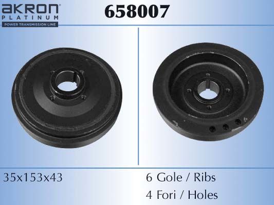 Obrázok Remenica kľukového hriadeľa AKRON-MALÒ  658007