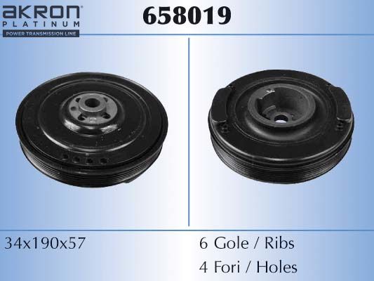 Obrázok Remenica kľukového hriadeľa AKRON-MALÒ  658019