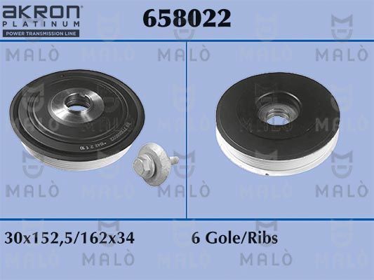 Obrázok Remenica kľukového hriadeľa AKRON-MALÒ  658022