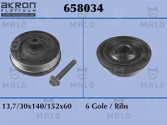Obrázok Remenica kľukového hriadeľa AKRON-MALÒ  658034