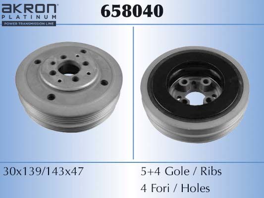 Obrázok Remenica kľukového hriadeľa AKRON-MALÒ  658040