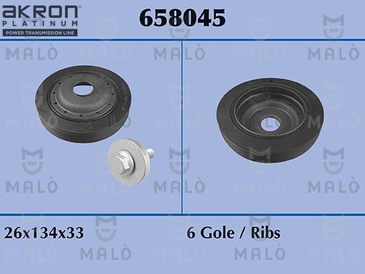 Obrázok Remenica kľukového hriadeľa AKRON-MALÒ  658045