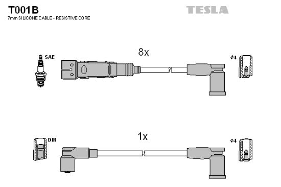 Obrázok Sada zapaľovacích káblov TESLA  T001B