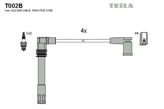 Obrázok Sada zapaľovacích káblov TESLA  T002B