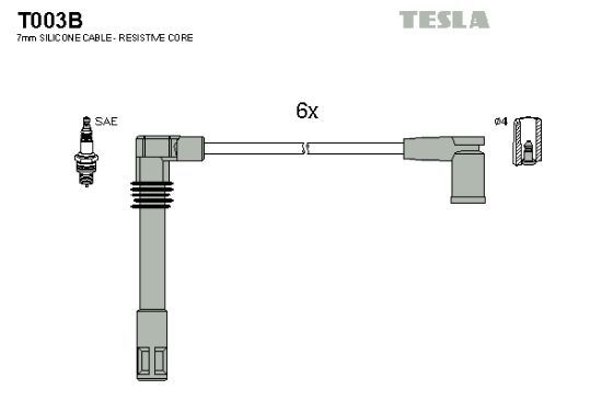 Obrázok Sada zapaľovacích káblov TESLA  T003B